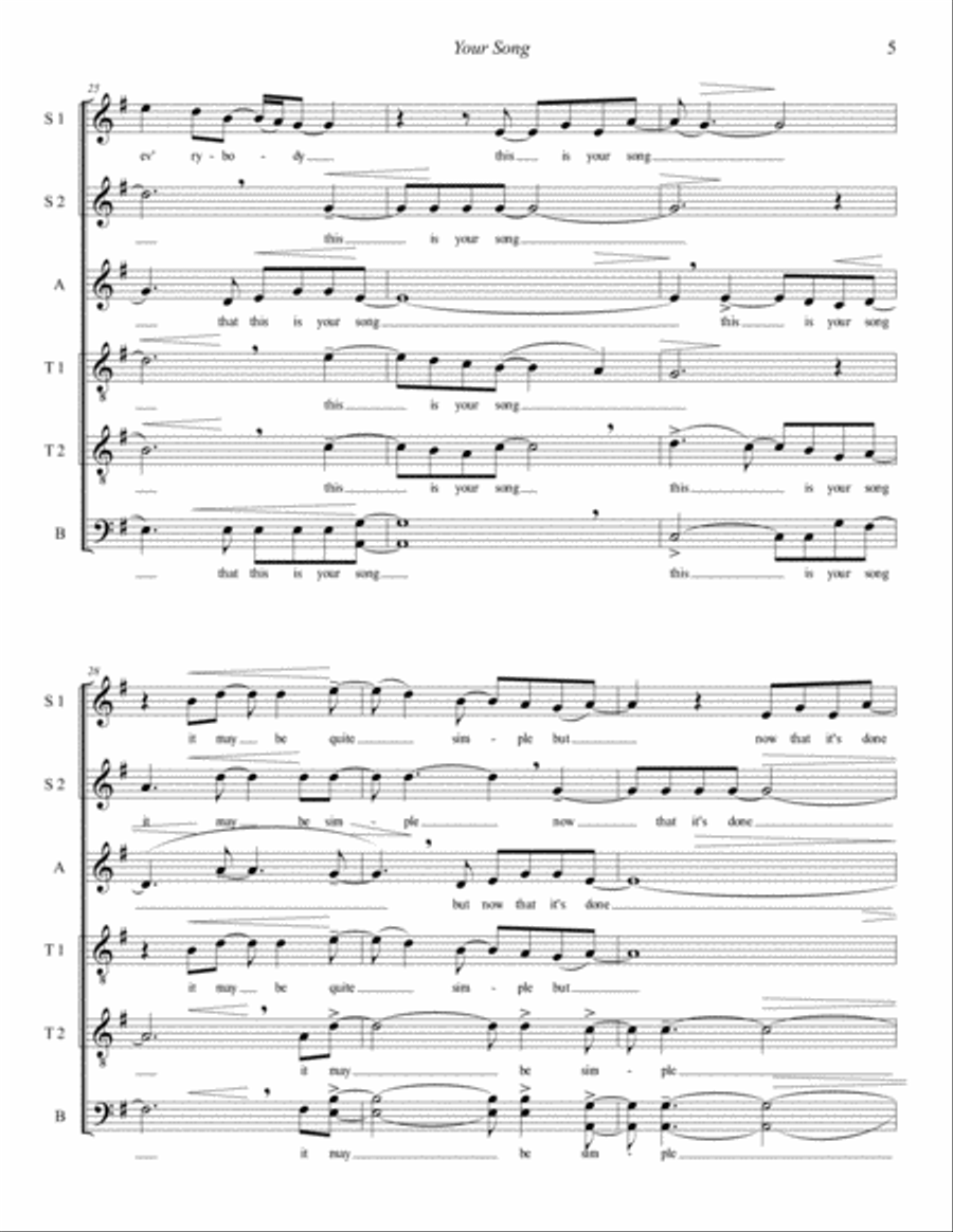 Your Song Divisi scores gallery preview page 5