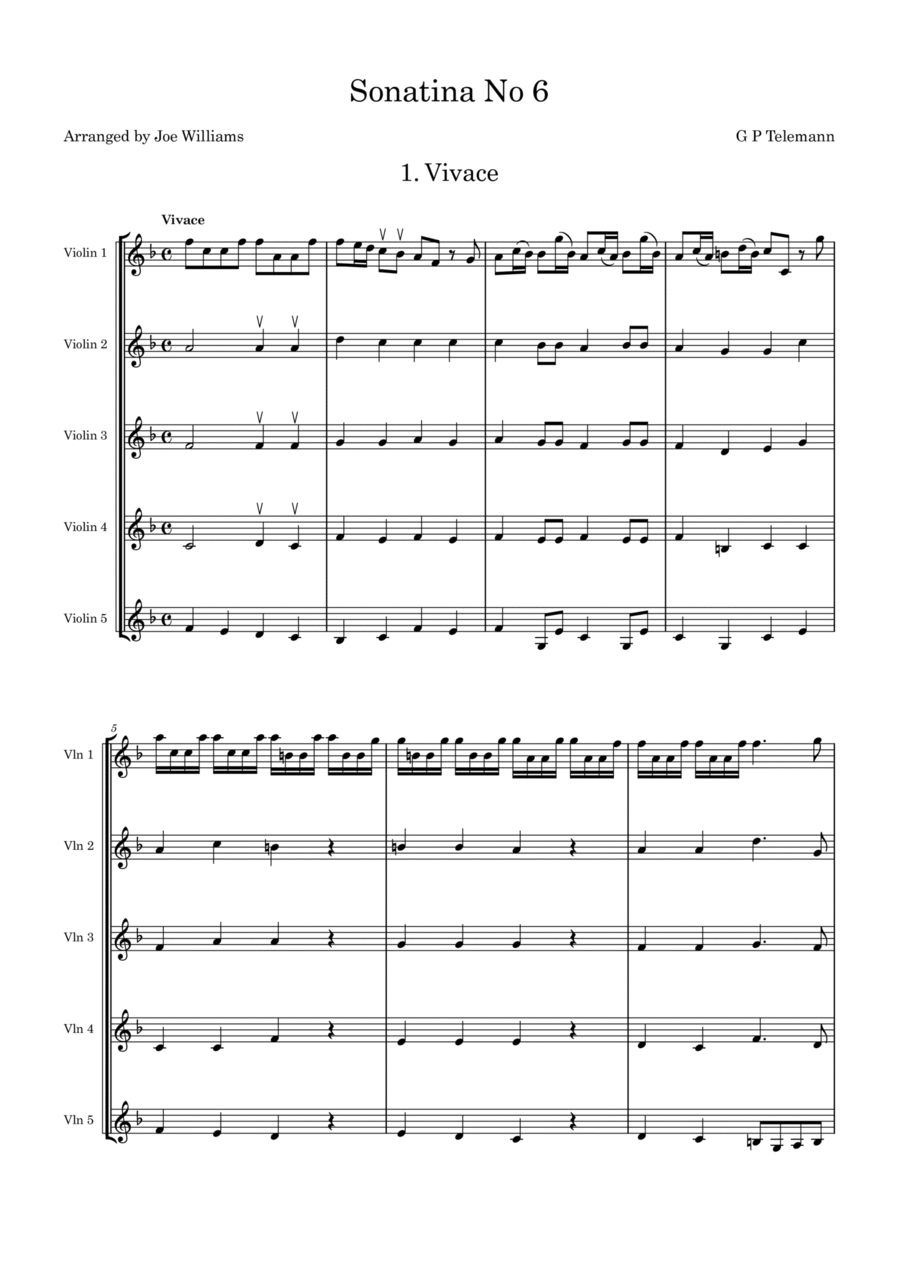 Sonatina No. 6 Small Ensemble scores gallery preview page 1