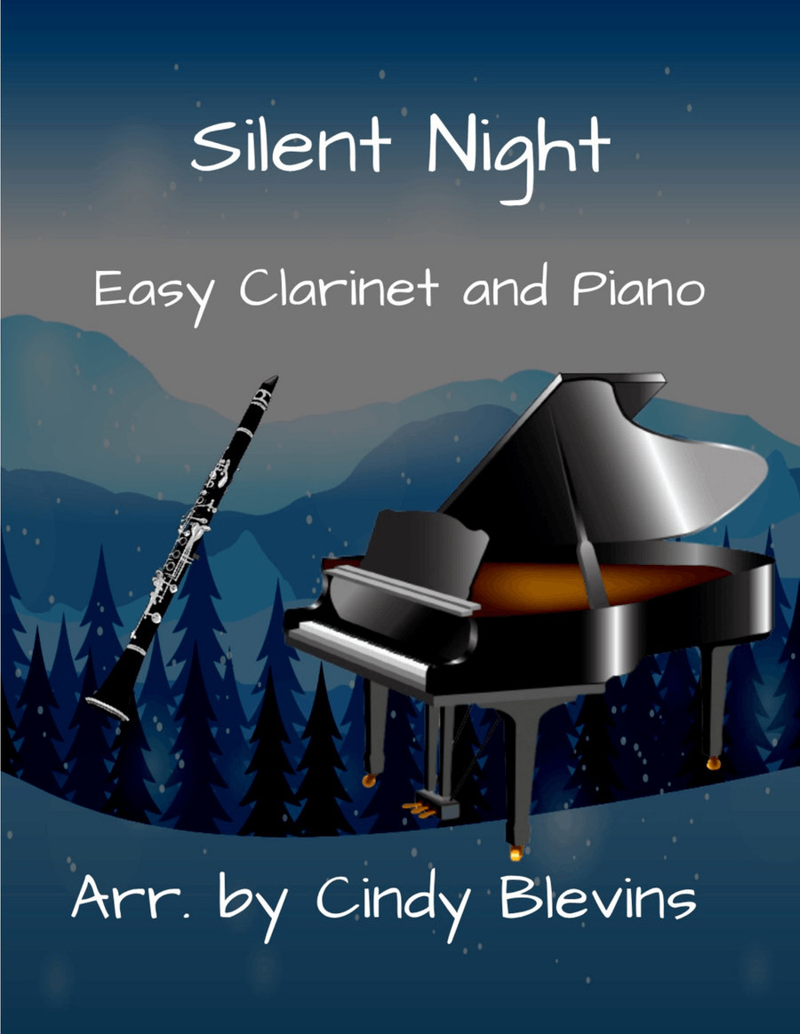 Silent Night, for Piano and Easy Clarinet B-Flat Clarinet scores gallery preview page 1