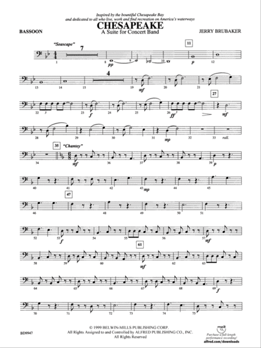 Chesapeake: Bassoon Concert Band scores gallery preview page 1