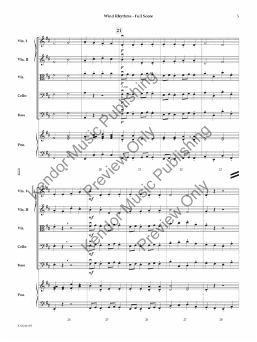 Wind Rhythms (Score) String Orchestra scores gallery preview page 6