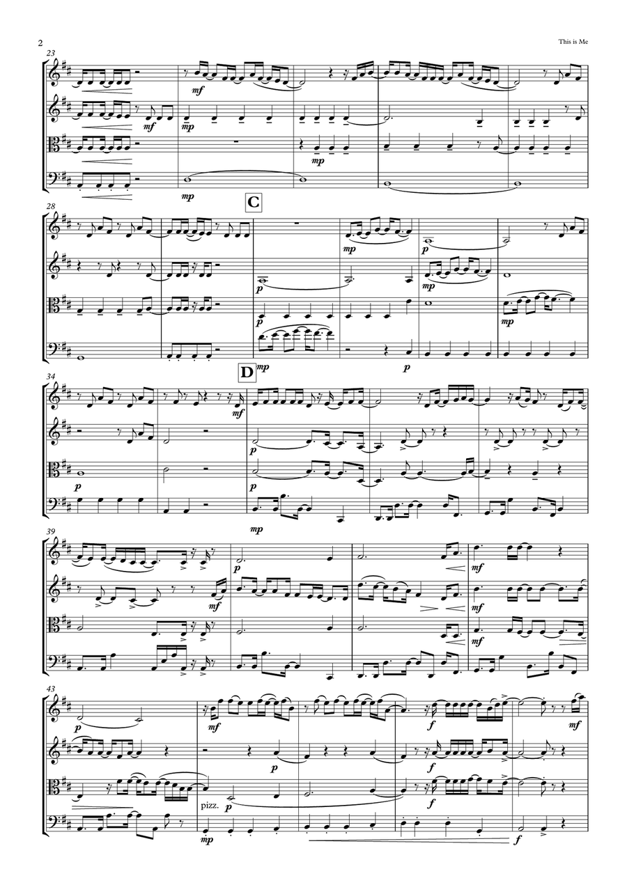 This Is Me String Quartet scores gallery preview page 2