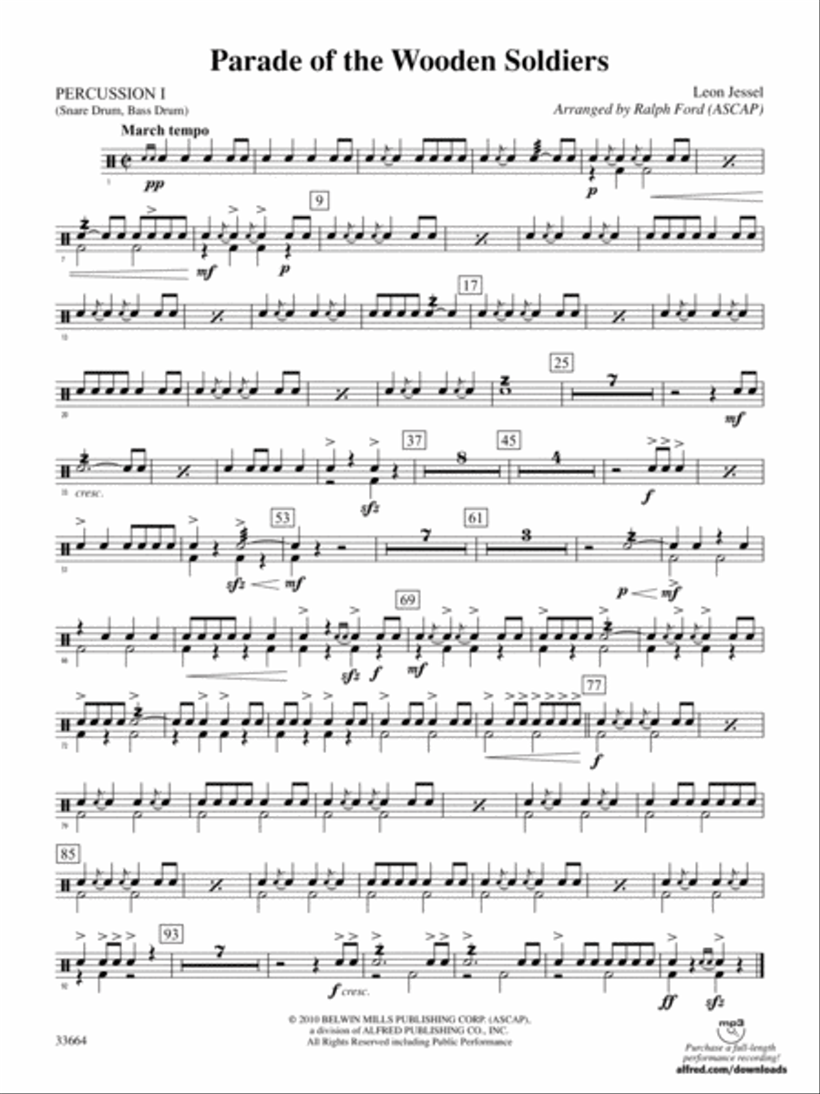 Parade of the Wooden Soldiers: 1st Percussion Full Orchestra scores gallery preview page 1