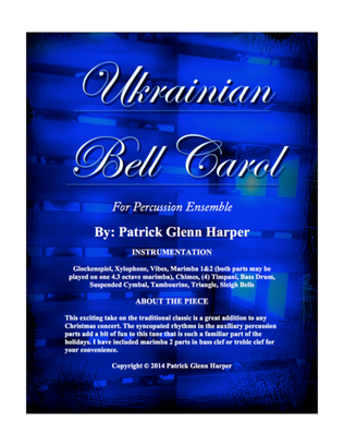 Book cover for Ukrainian Bell Carol - for Percussion Ensemble