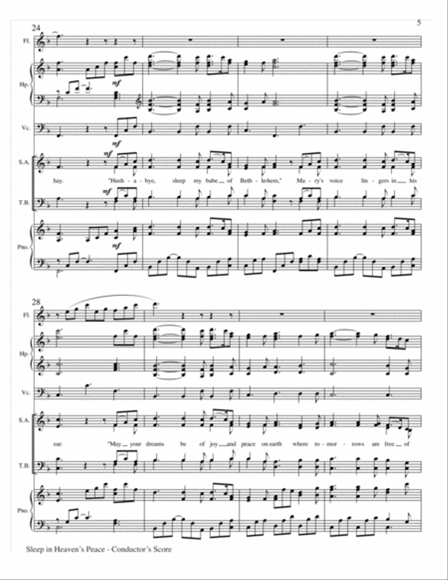Sleep in Heaven's Peace Cello scores gallery preview page 5