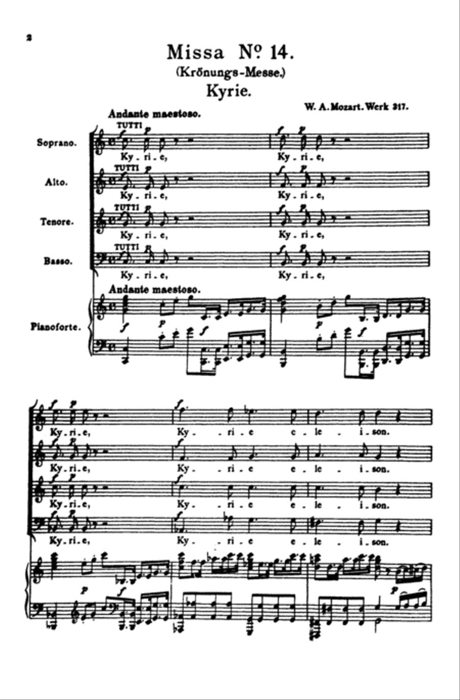 Mass in C Major (Coronation Mass, K. 317) 4-Part scores gallery preview page 2
