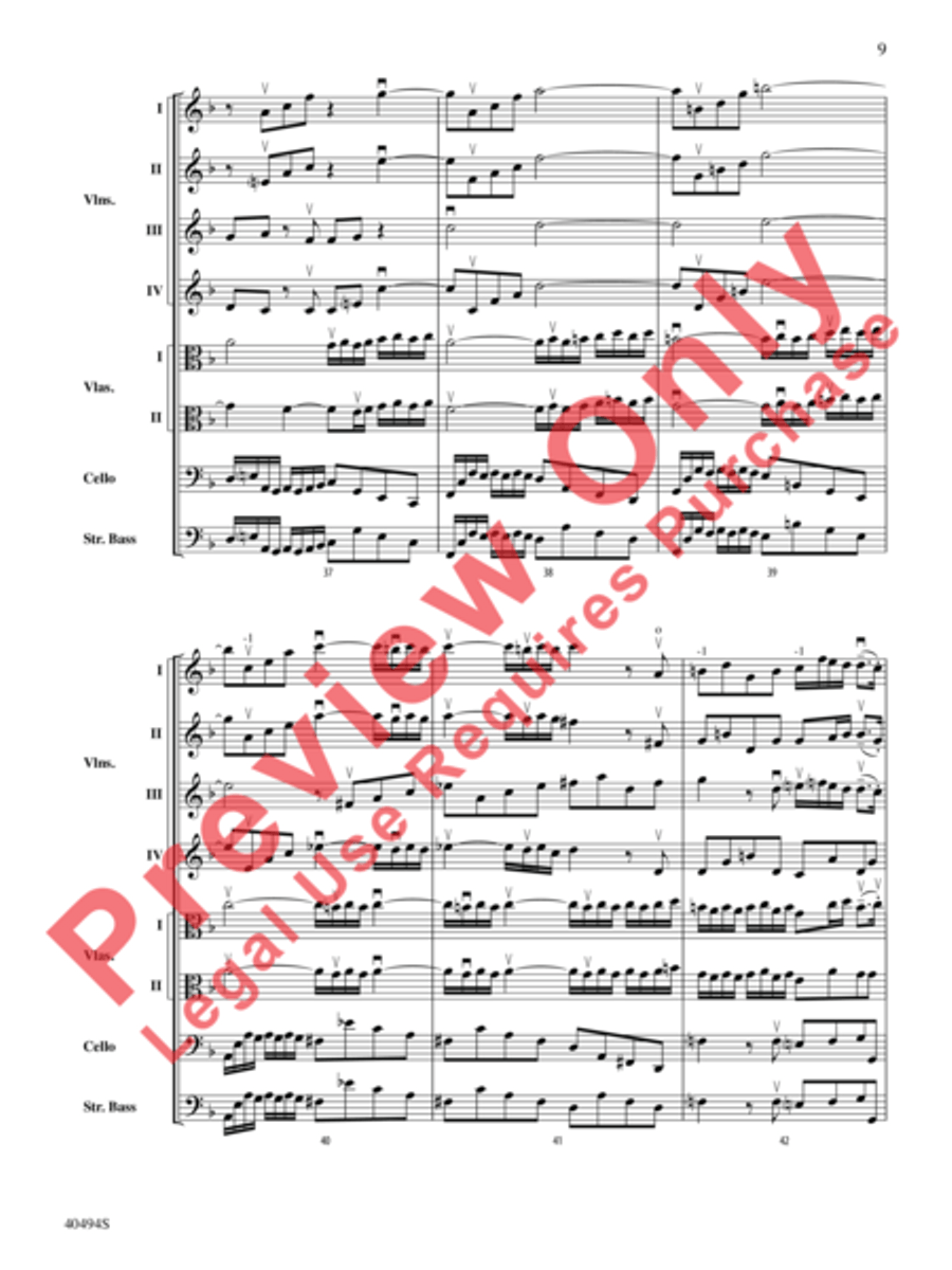Brandenburg Concerto No. 1 in F Major String Orchestra scores gallery preview page 10