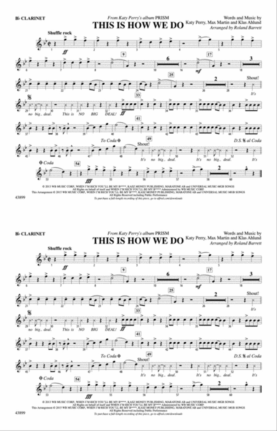This Is How We Do: 1st B-flat Clarinet Marching Band scores gallery preview page 1