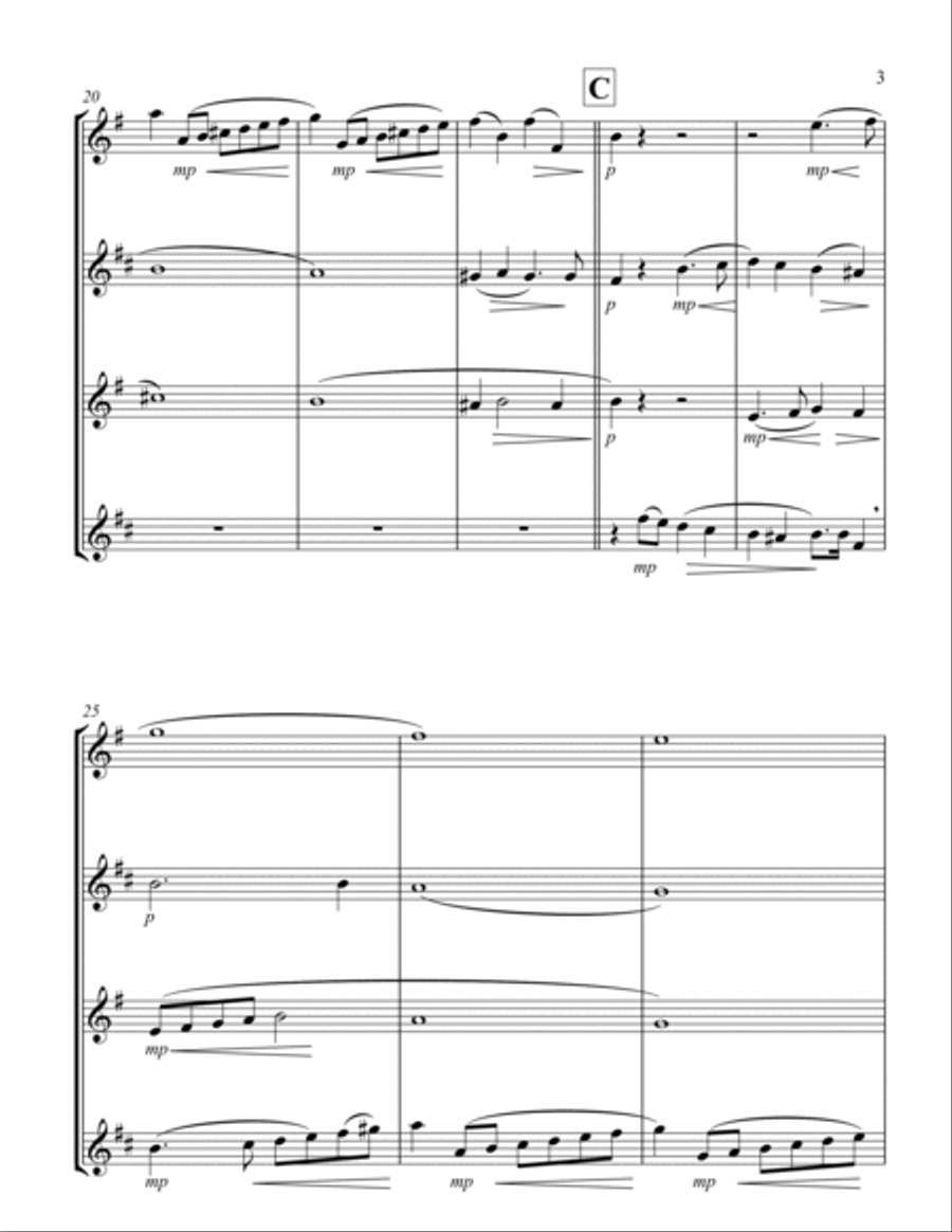 Kyrie (Durante) (Saxophone Quartet - 1 Sop, 1 Alto, 1 Tenor, 1 Bari) Saxophone Quartet scores gallery preview page 3
