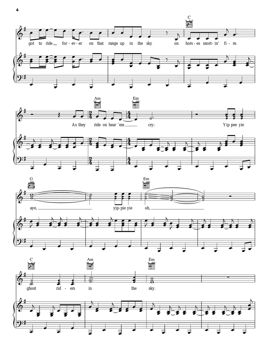 (Ghost) Riders In The Sky (A Cowboy Legend) Acoustic Guitar scores gallery preview page 4