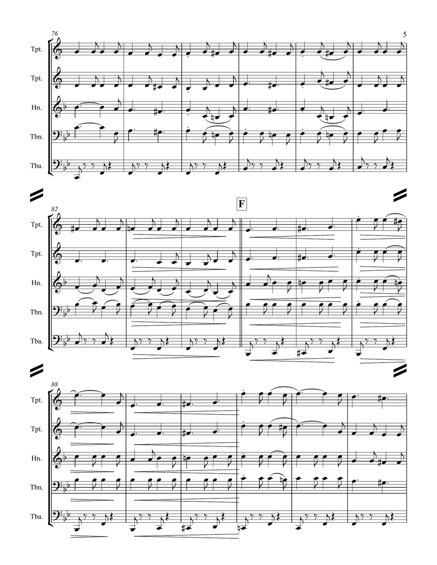 March - The Liberty Bell (for Brass Quintet) Brass Quintet scores gallery preview page 6