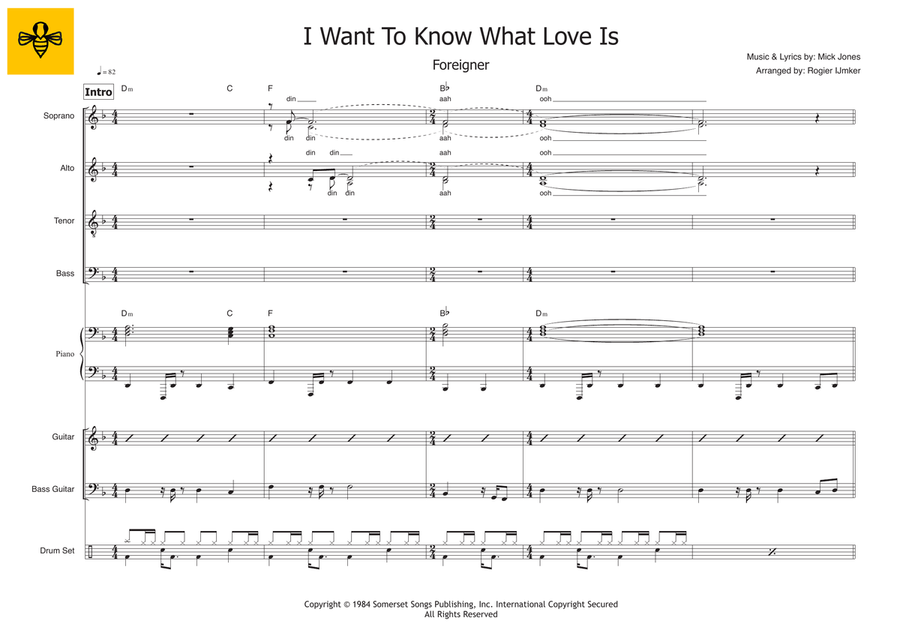 I Want To Know What Love Is 4-Part scores gallery preview page 1