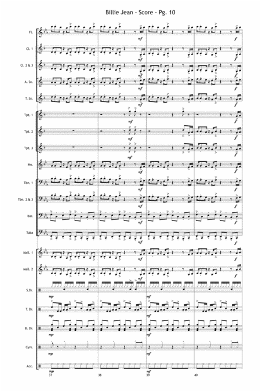 Billie Jean Marching Band scores gallery preview page 11