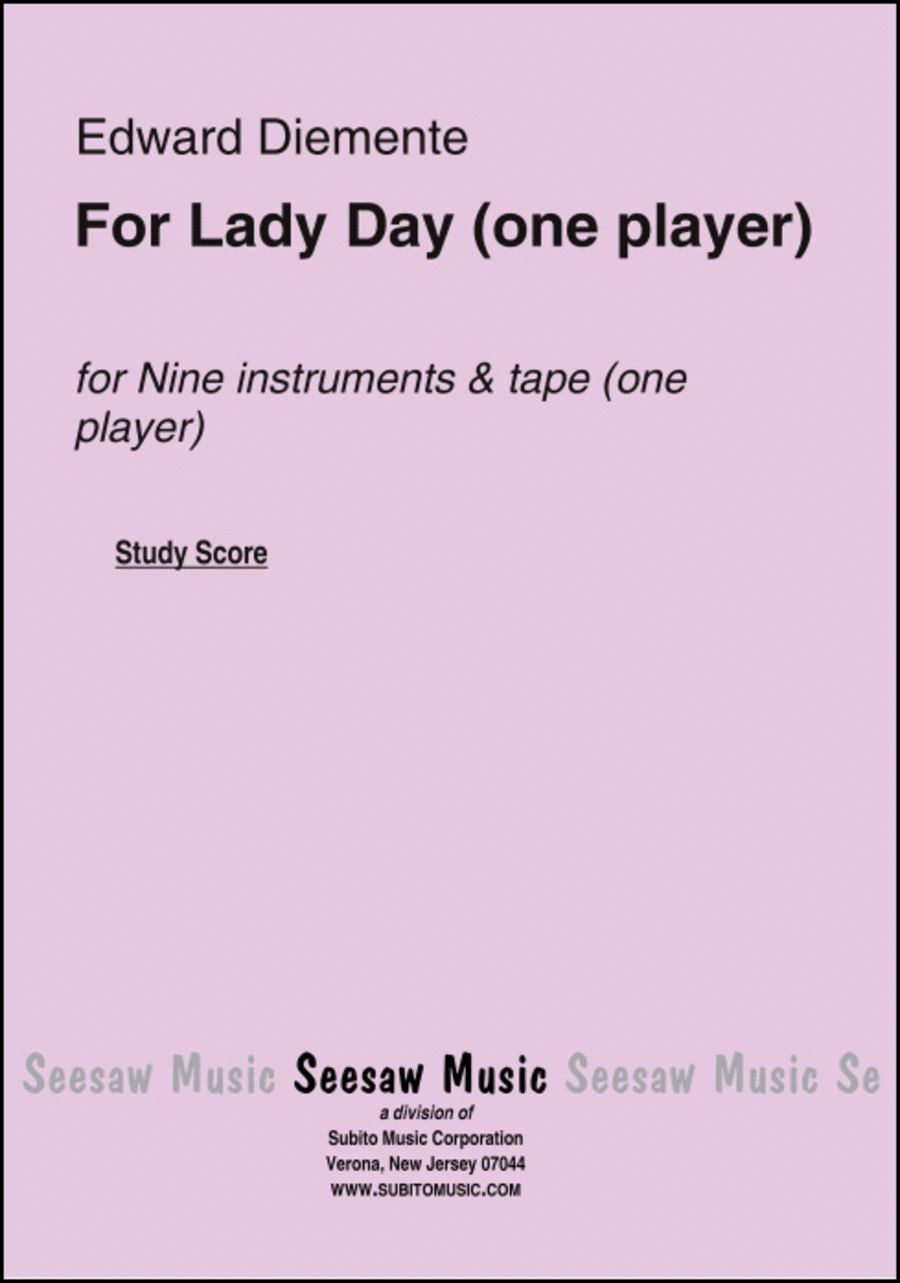 For Lady Day Study Score scores gallery preview page 1