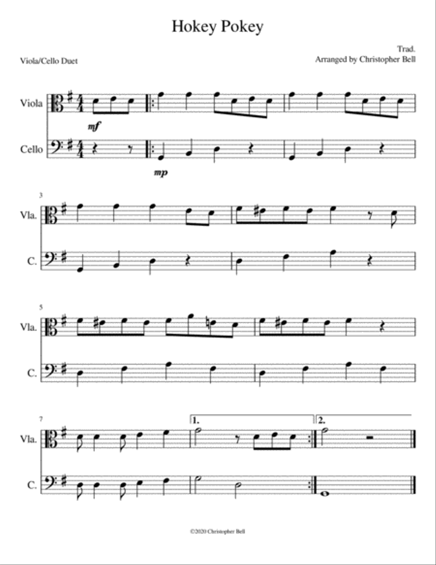 The Hokey Pokey String Duet scores gallery preview page 1