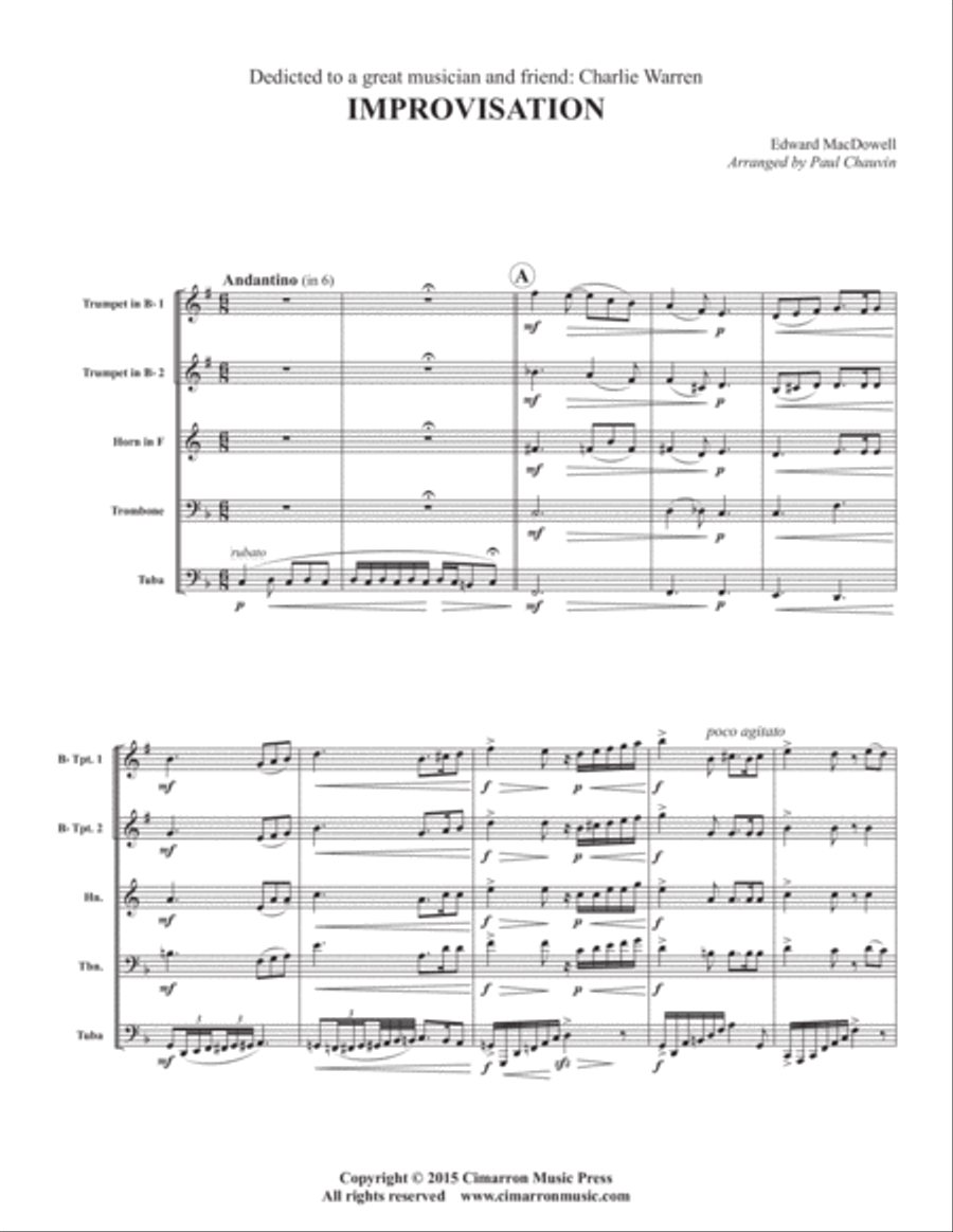 Improvisation Brass Quintet scores gallery preview page 2