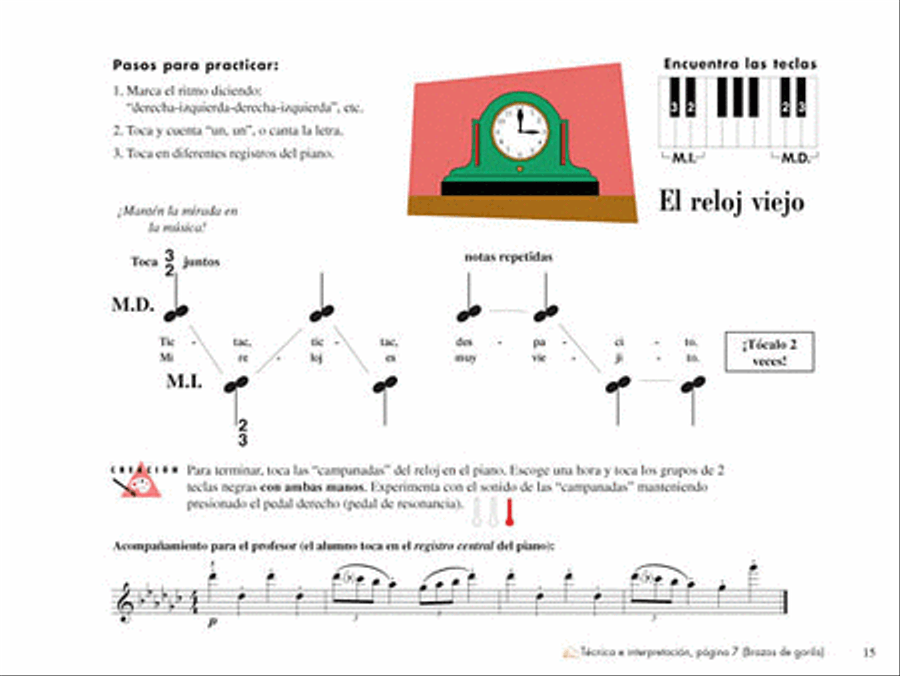 Lecciones y Teoría – Libro Uno de Dos Nivel Elemental 1 Piano Method scores gallery preview page 5