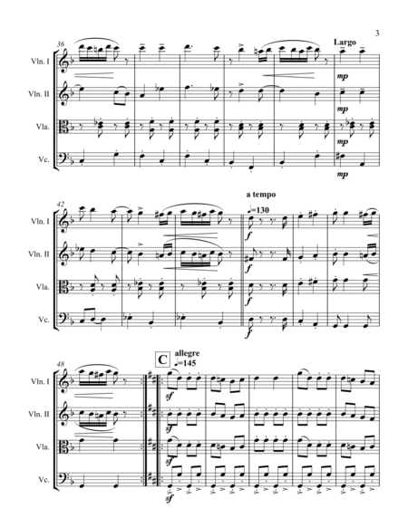Hungarian Dance No. 5 by J. Brahms for String Quartet image number null