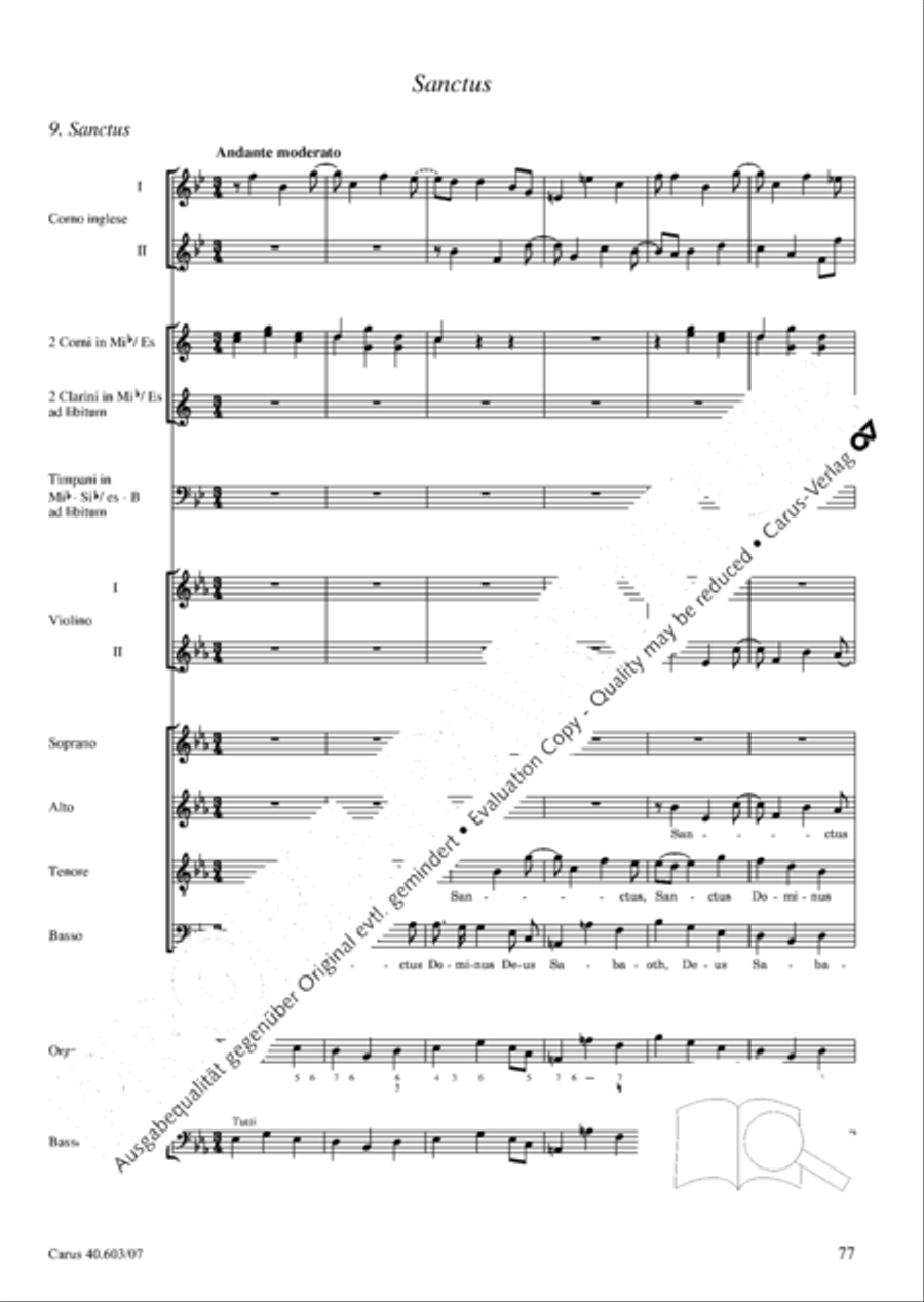 Grosse Orgelsolomesse in Es 4-Part scores gallery preview page 90