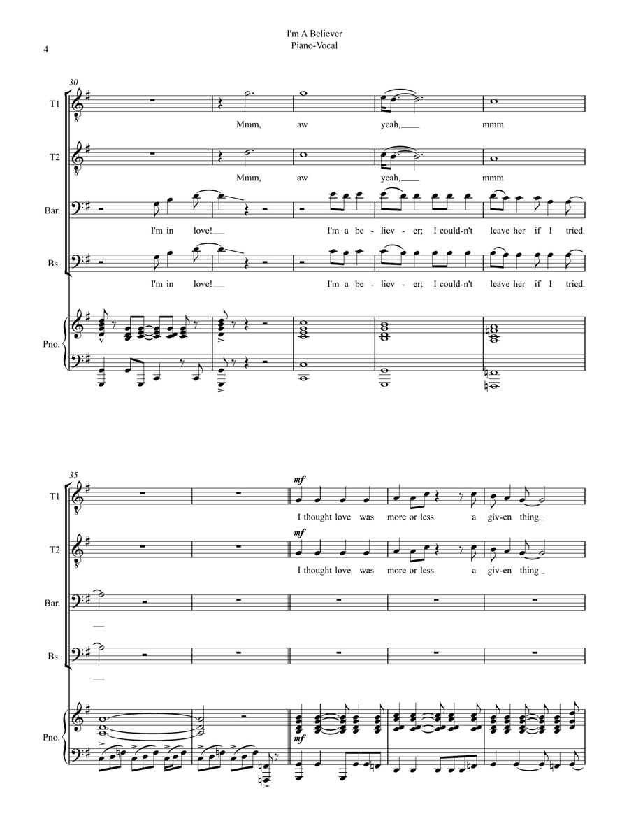 I'm A Believer I'm A Believer TTBB scores gallery preview page 4