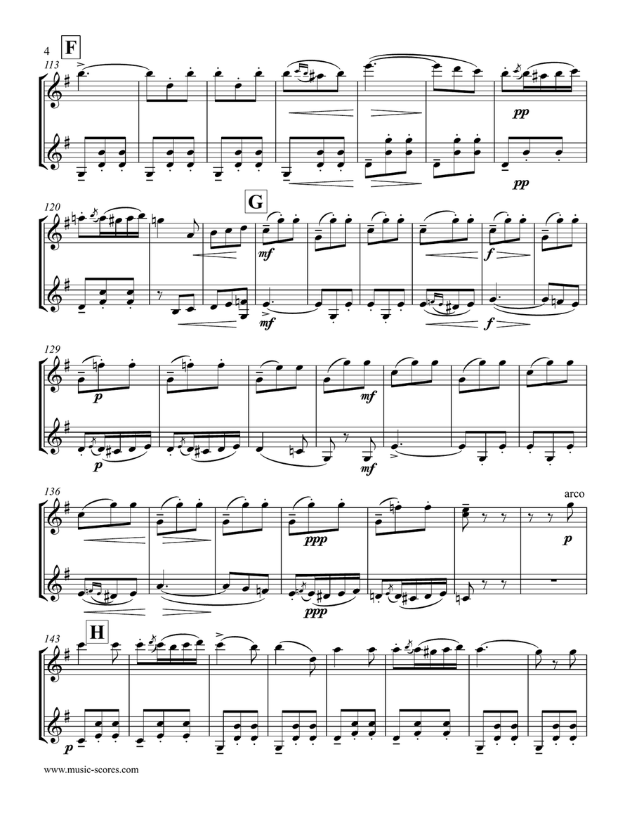Verdi: Libiamo ne lieti calici - Brindisi from La Traviata - 2 Violins String Duet scores gallery preview page 4