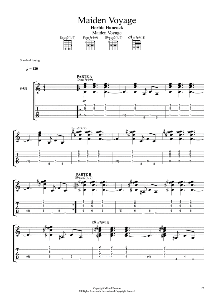 Maiden Voyage Electric Guitar scores gallery preview page 1