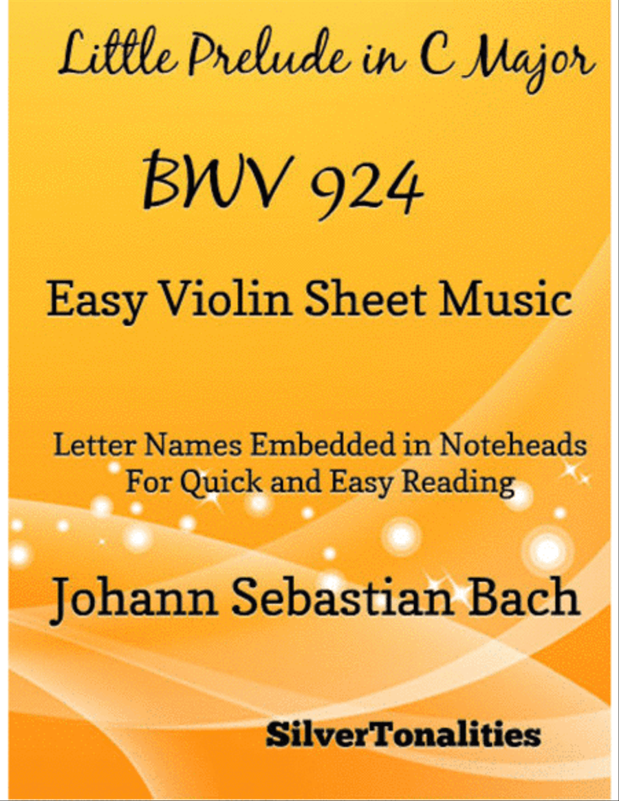 Little Prelude in C Major BWV 924 Easy Violin Sheet Music Violin Solo scores gallery preview page 1