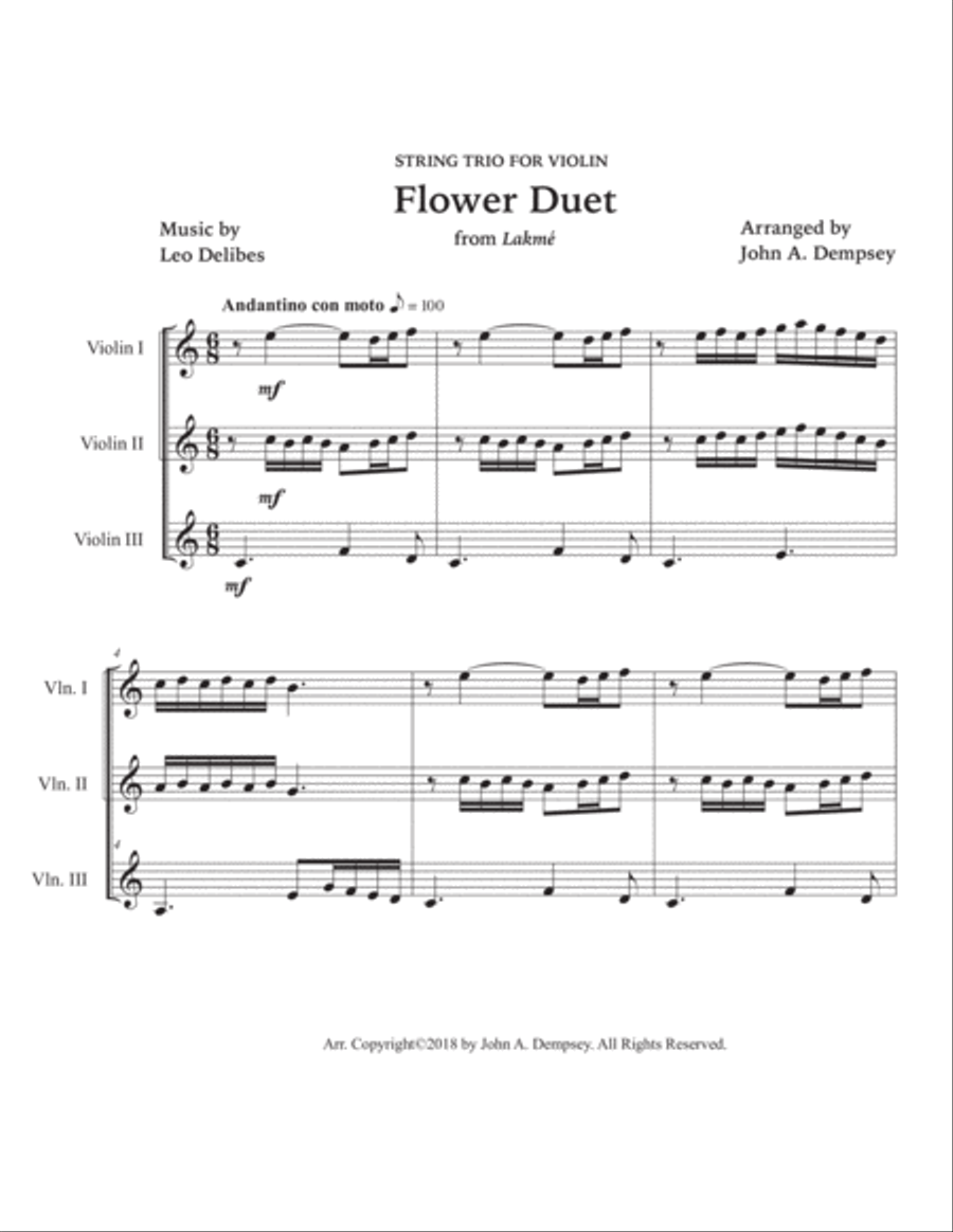 Flower Duet (Violin Trio) String Trio scores gallery preview page 5