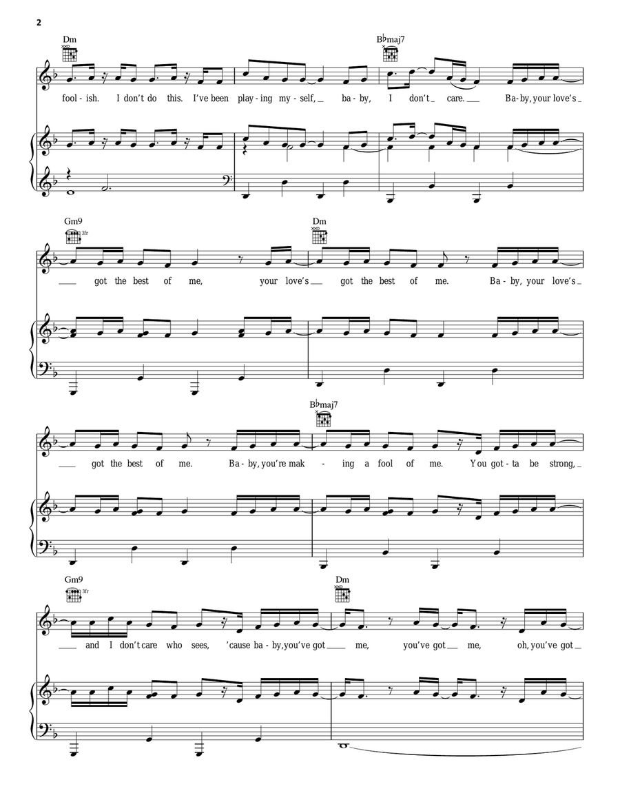Crazy In Love Piano, Vocal, Guitar scores gallery preview page 2