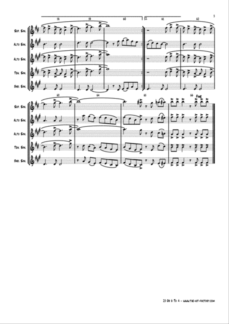25 Or 6 To 4 Saxophone Quintet scores gallery preview page 5