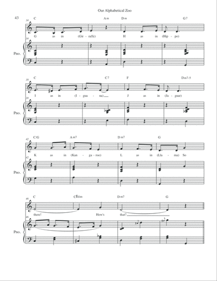Our Alphabetical Zoo Our Alphabetical Zoo Voice scores gallery preview page 3
