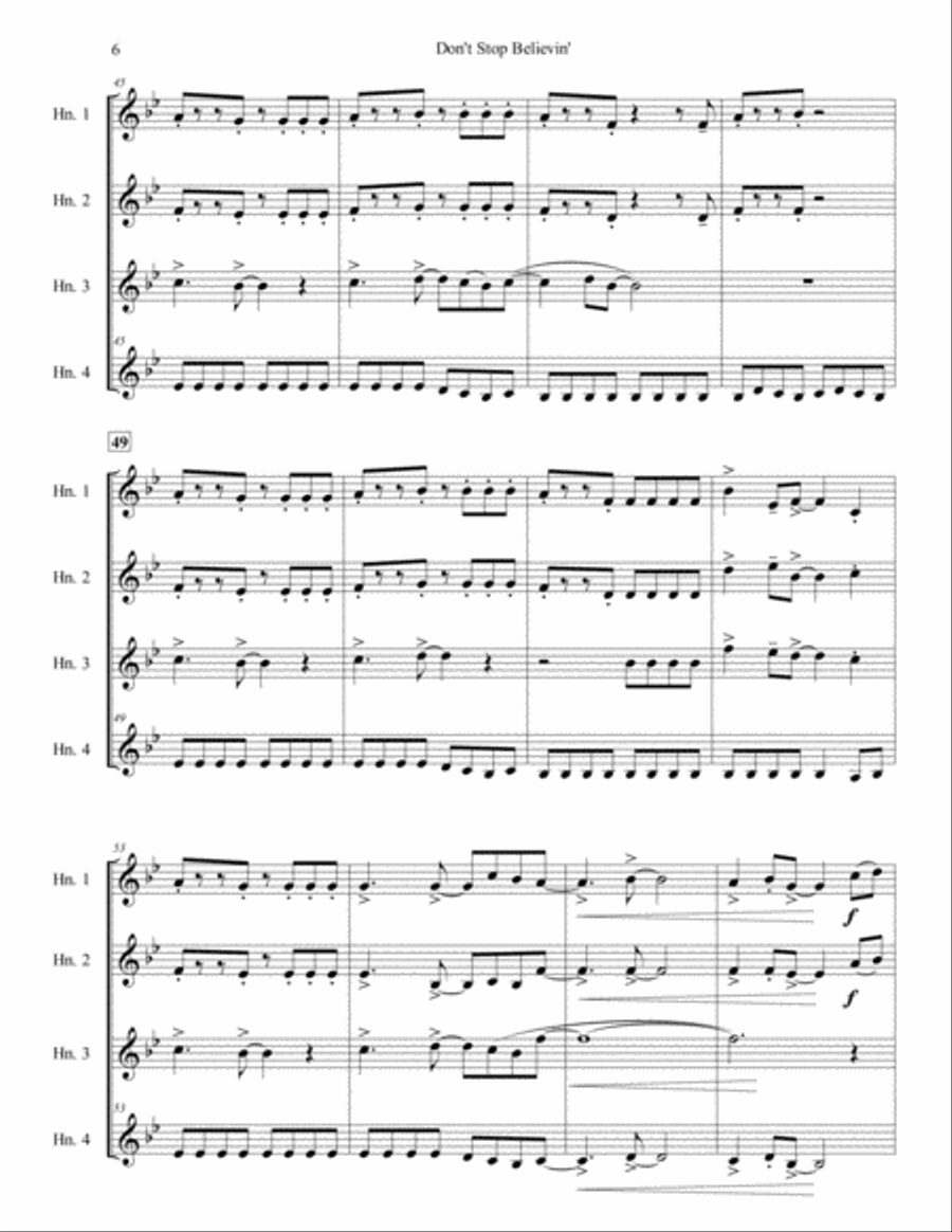 Don't Stop Believin' Brass Ensemble scores gallery preview page 6
