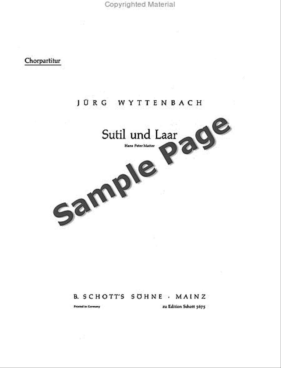 Wyttenbach J Sutil+laar Scherzlieder Mixed Choir scores gallery preview page 2