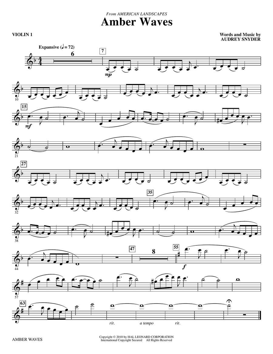 Amber Waves - Violin 1