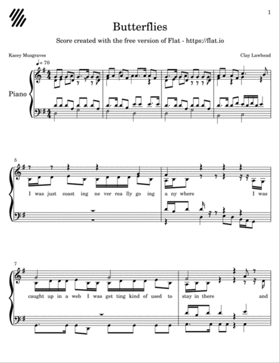 Butterflies 4-Part scores gallery preview page 1