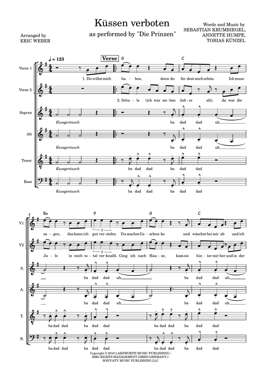 Kuessen Verboten 4-Part scores gallery preview page 1