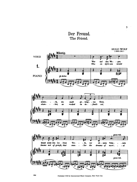 20 Songs On Poems By Eichendorff (G. & E.) Original Keys - Volume I
