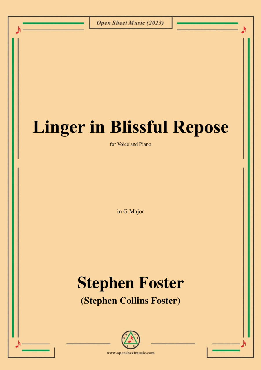 S. Foster-Linger in Blissful Repose,in G Major Voice scores gallery preview page 1