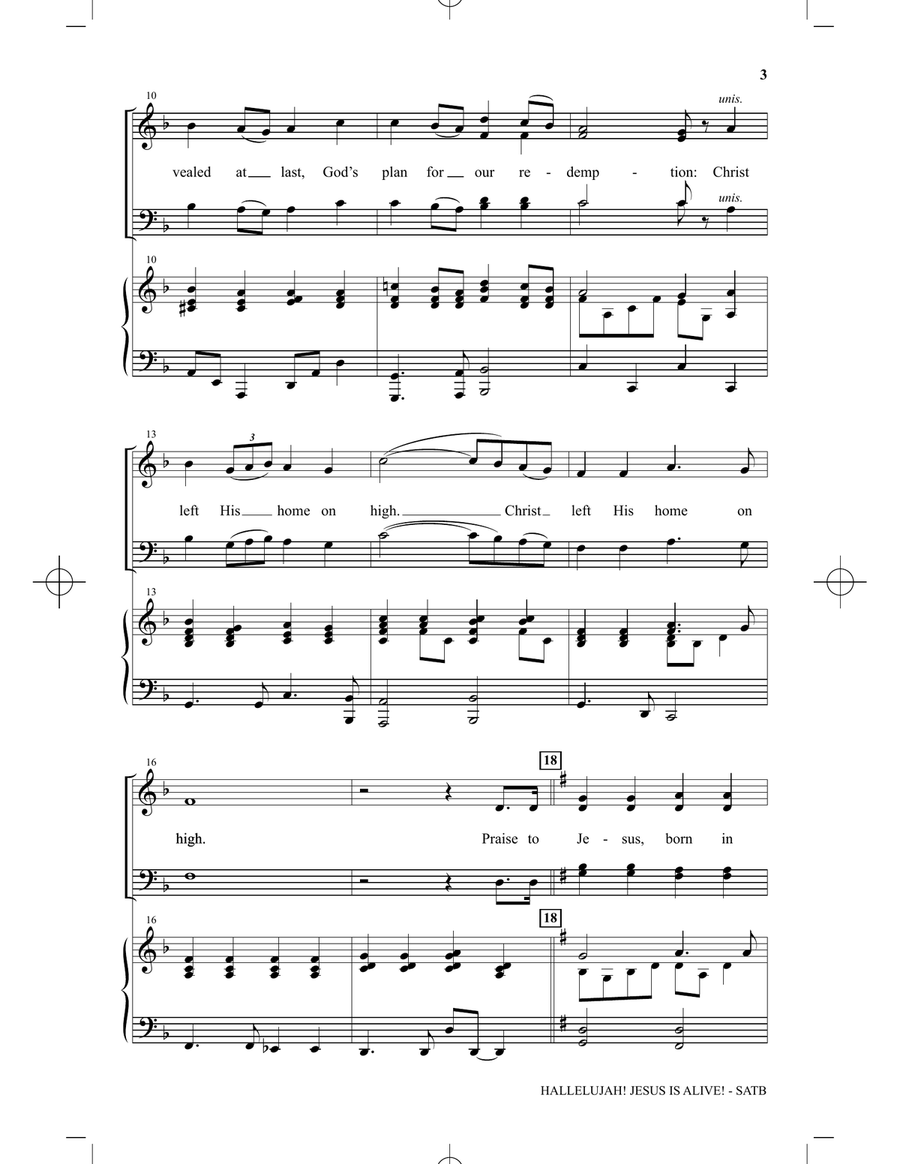 Hallelujah! Jesus Is Alive! 4-Part scores gallery preview page 2