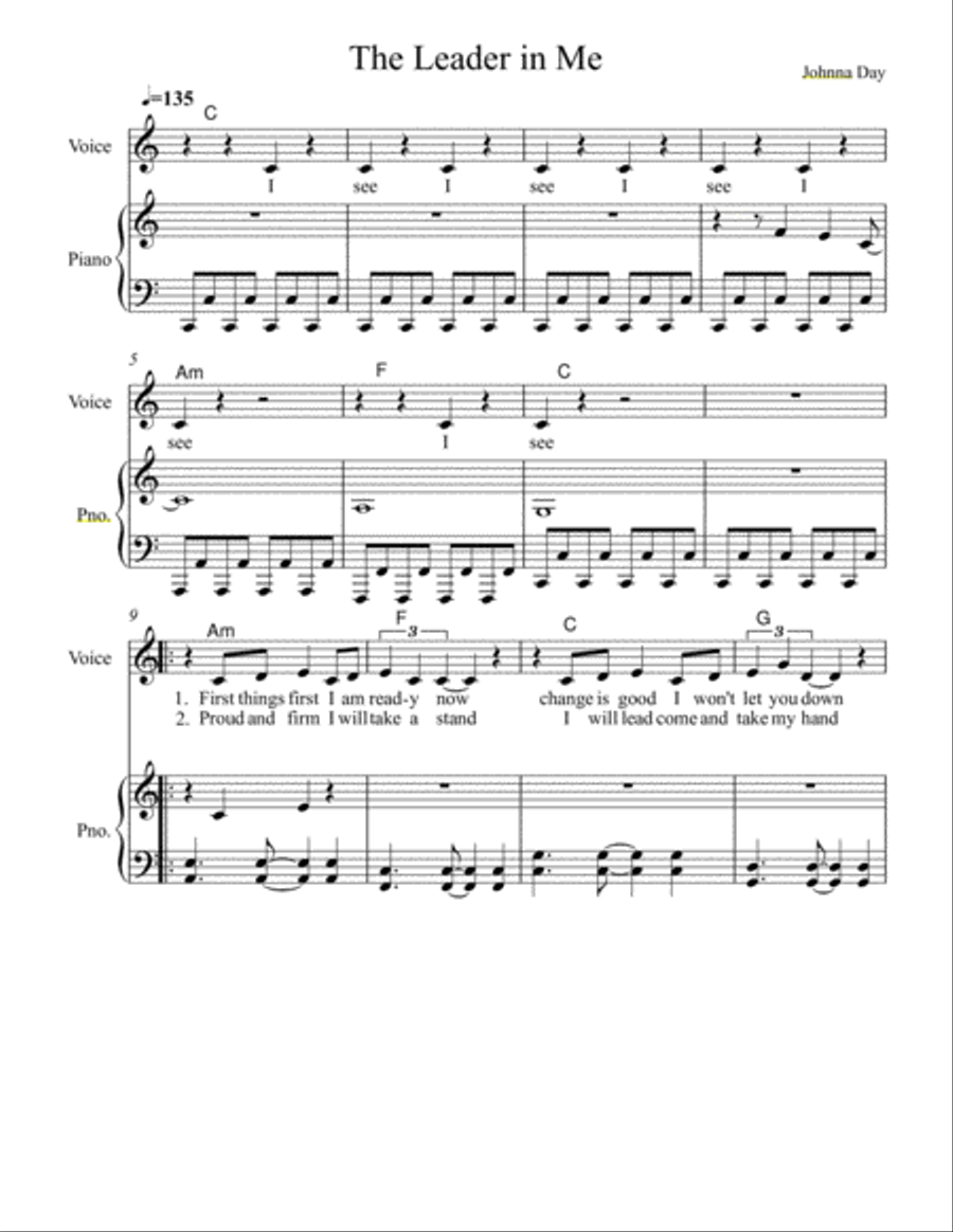 The Leader in Me Voice scores gallery preview page 1