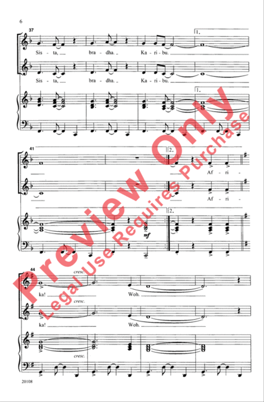 Jambo, Karibu Kwa Afrika 2-Part scores gallery preview page 5