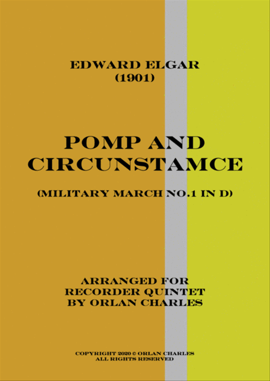 Edward Elgar - Pomp and Circunstamce No.1 in D major - for recorder quintet Woodwind Quintet scores gallery preview page 1