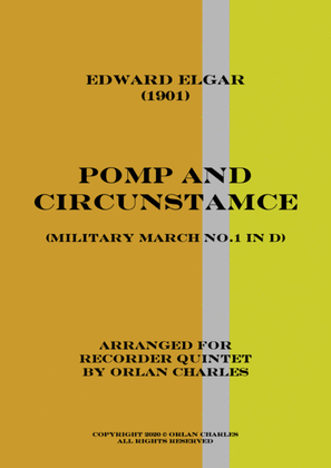 Book cover for Edward Elgar - Pomp and Circunstamce No.1 in D major - for recorder quintet