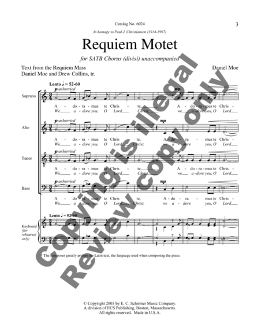 Requiem Motet Requiem Motet 4-Part scores gallery preview page 6
