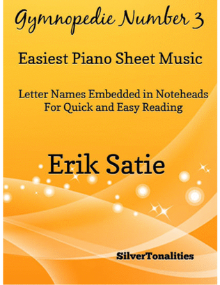 Gymnopedie Number 3 Easiest Piano Sheet Music