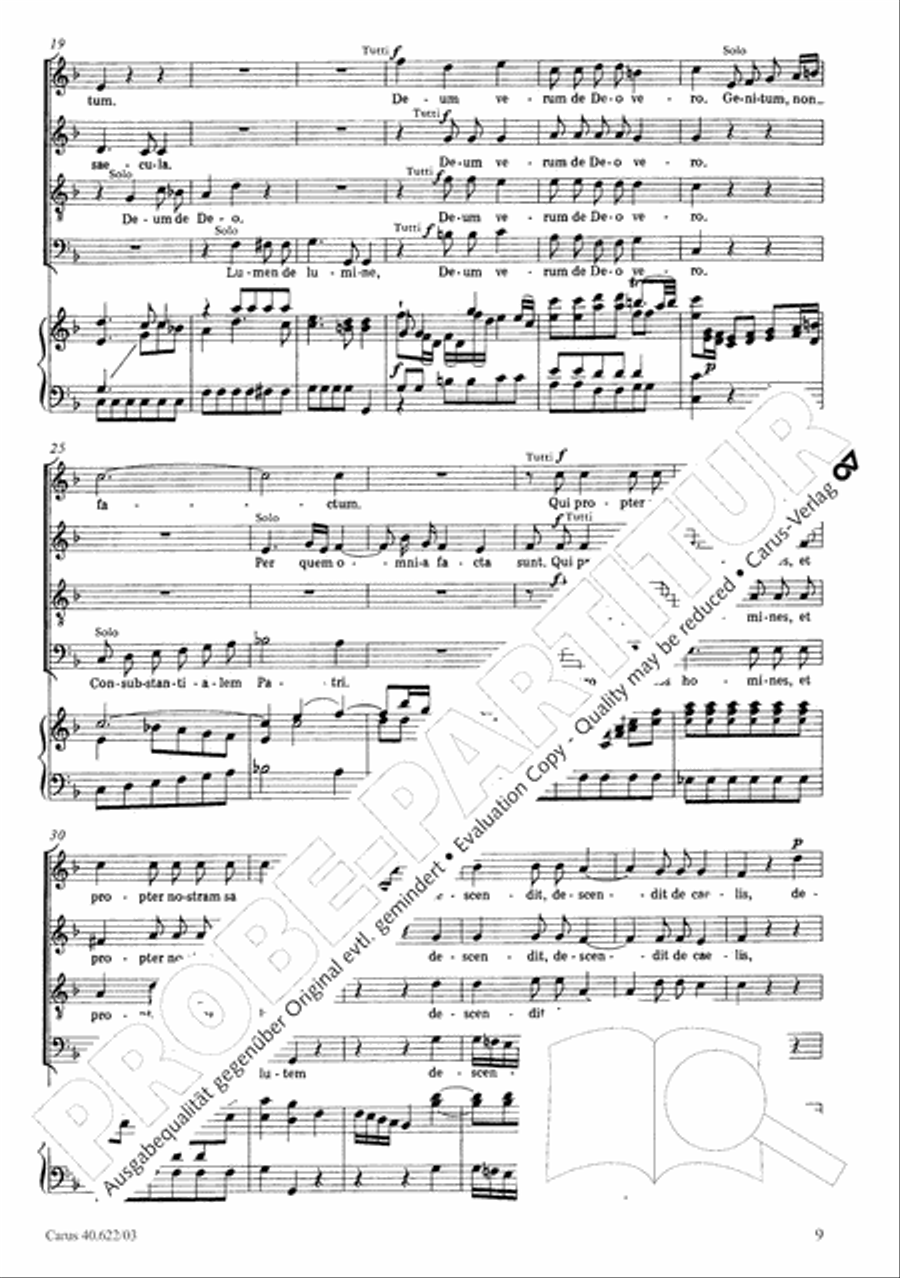 Missa brevis in D minor 4-Part scores gallery preview page 14