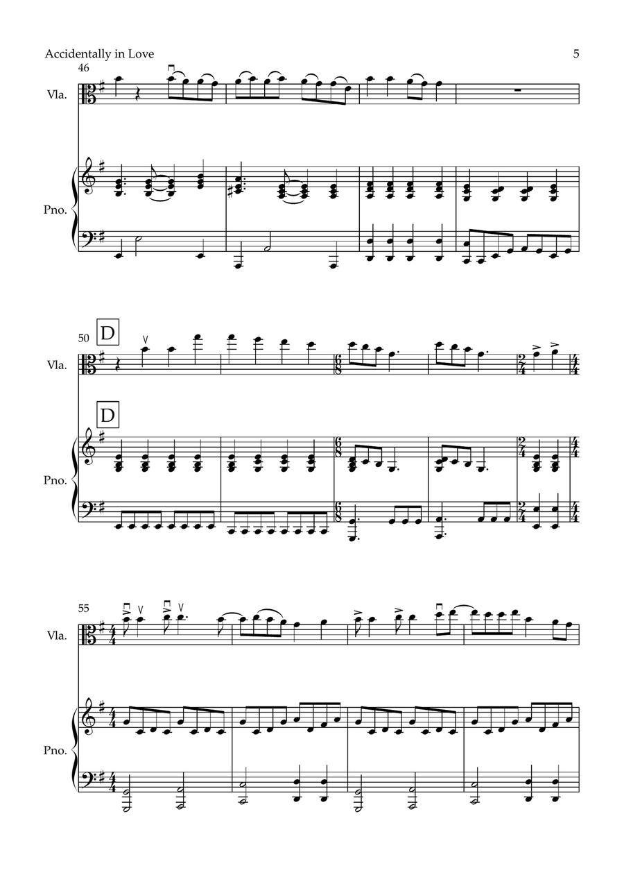 Accidentally In Love Viola scores gallery preview page 5