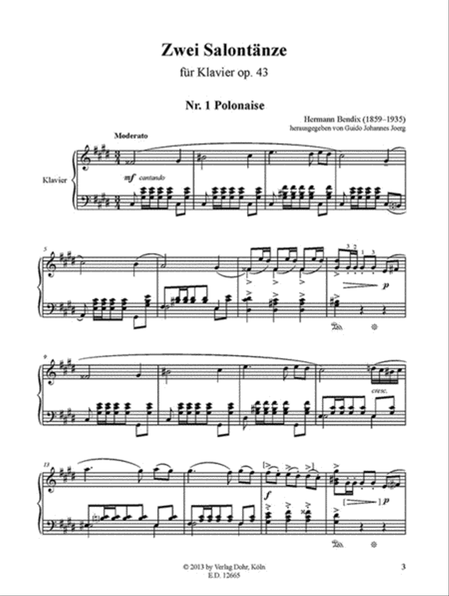 Zwei Salontänze für Klavier op. 43 (Polonaise - Mazurka) Piano Solo scores gallery preview page 2