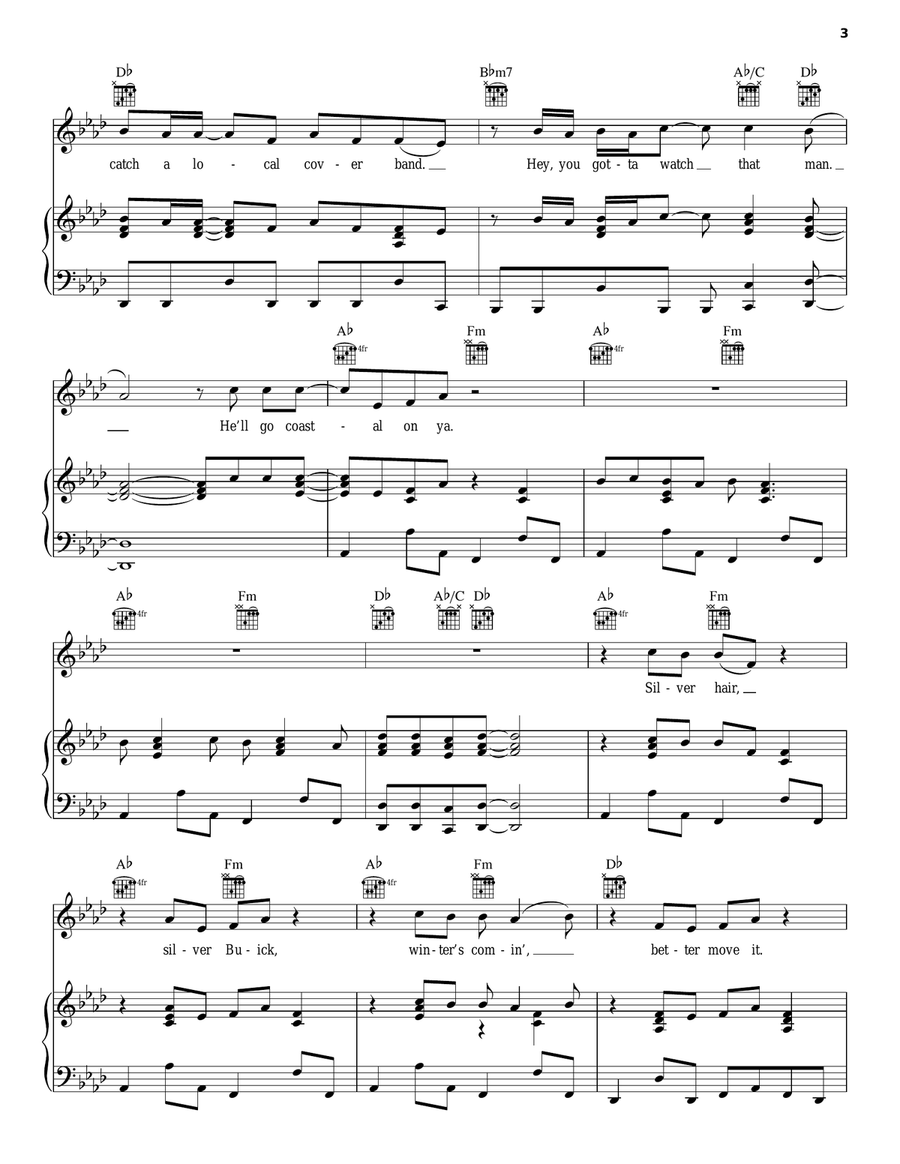 Coastal Piano, Vocal, Guitar scores gallery preview page 3