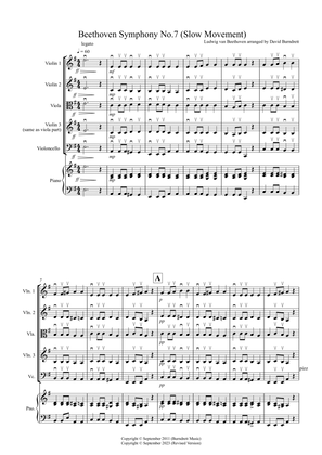 Beethoven Symphony No.7 (slow movement) for String Quartet